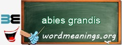 WordMeaning blackboard for abies grandis